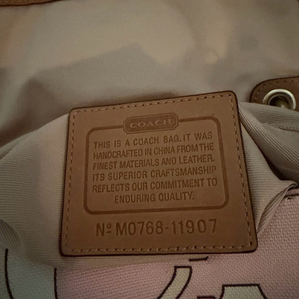 Coach Pink and Tan Shoulder Bag - Picture 3 of 3